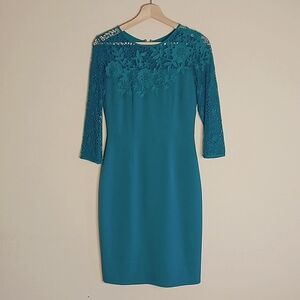 Antonio Melani Teal Lace Dress Size 2